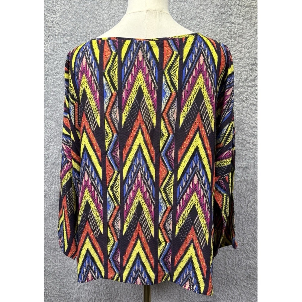 Missoni Womens Top Silk Abstract Multicolor Zig Zag Medium Luxury Boxy Oversized - Picture 3 of 13